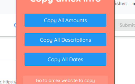 Transaction Info Copier  from Chrome web store to be run with OffiDocs Chromium online
