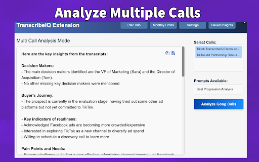 TranscribeIQ AI Insights for Transcripts  from Chrome web store to be run with OffiDocs Chromium online