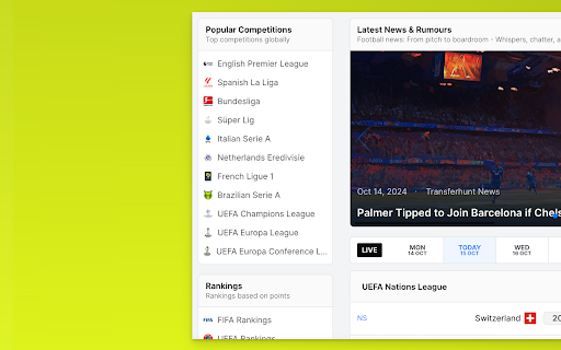 Transferhunt live football scores  from Chrome web store to be run with OffiDocs Chromium online
