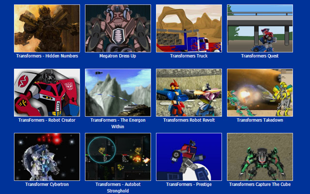 Transformers Games  from Chrome web store to be run with OffiDocs Chromium online
