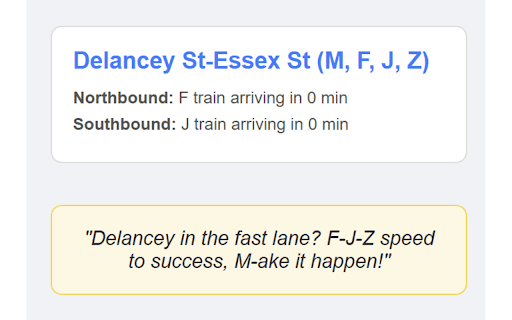Transit Tracker with Fortune Cookies  from Chrome web store to be run with OffiDocs Chromium online