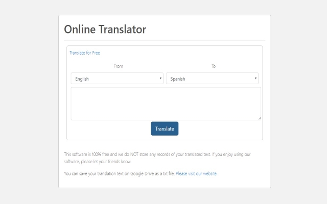 Translate Online for Google Chrome™  from Chrome web store to be run with OffiDocs Chromium online