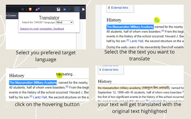 Translator : Select and Translate  from Chrome web store to be run with OffiDocs Chromium online