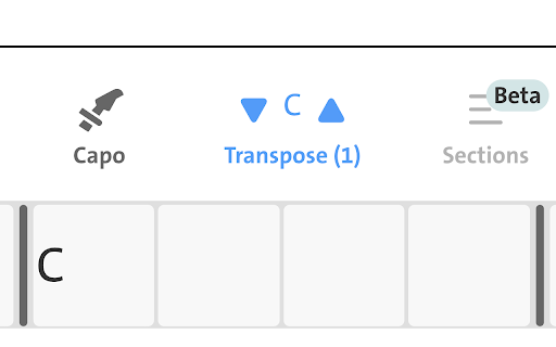 Transpose by Chordify  from Chrome web store to be run with OffiDocs Chromium online