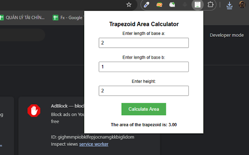 Trapezoid Area Calculator  from Chrome web store to be run with OffiDocs Chromium online