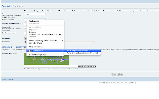 TrashMail.com: Create disposable address  from Chrome web store to be run with OffiDocs Chromium online