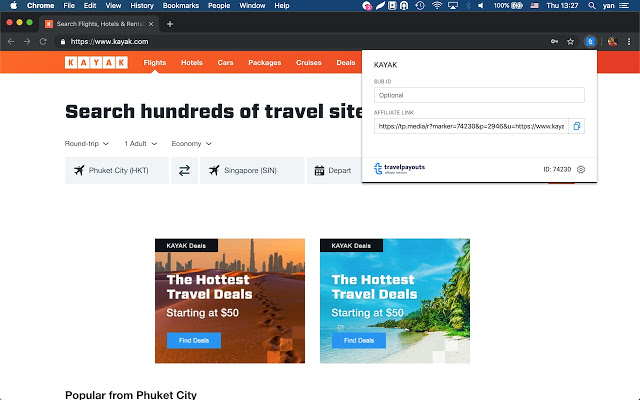 Travelpayouts  from Chrome web store to be run with OffiDocs Chromium online