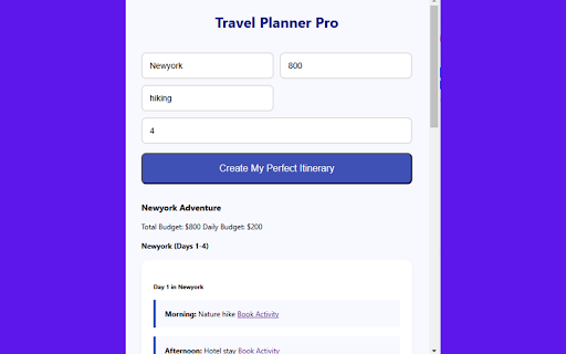 Travel Planner Pro  from Chrome web store to be run with OffiDocs Chromium online