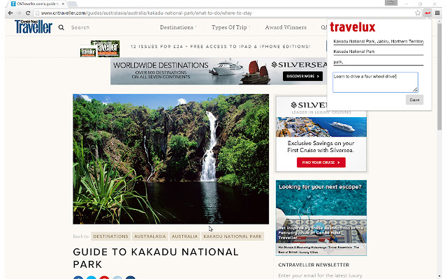 Travelux save links for travel  from Chrome web store to be run with OffiDocs Chromium online