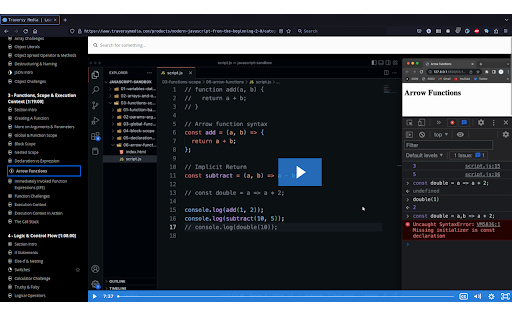 Traversy Media Official Extension  from Chrome web store to be run with OffiDocs Chromium online