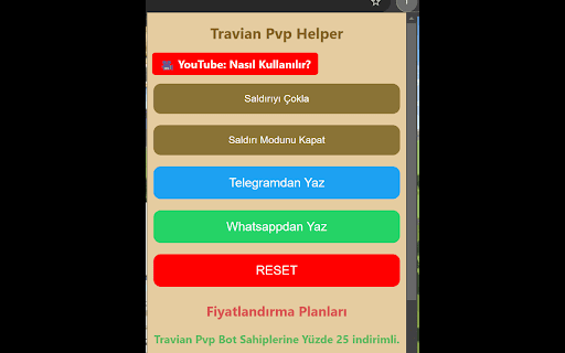 Travian Pvp Helper Bot 2024  from Chrome web store to be run with OffiDocs Chromium online