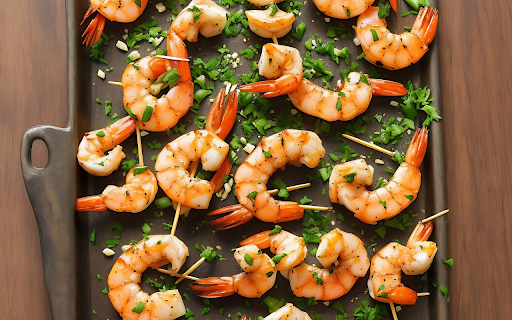 Tray of tender shrimp  from Chrome web store to be run with OffiDocs Chromium online