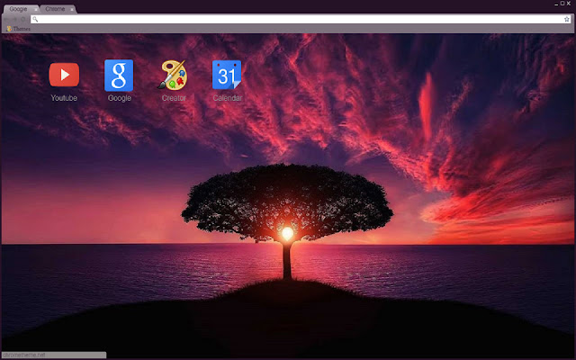 Tree In The Sunset Theme 1280x720  from Chrome web store to be run with OffiDocs Chromium online