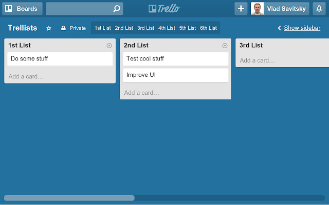 Trellists: Trello Lists Master  from Chrome web store to be run with OffiDocs Chromium online