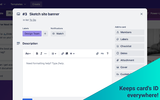 Trello Card IDs  from Chrome web store to be run with OffiDocs Chromium online