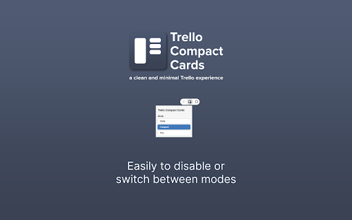 Trello compact cards  from Chrome web store to be run with OffiDocs Chromium online