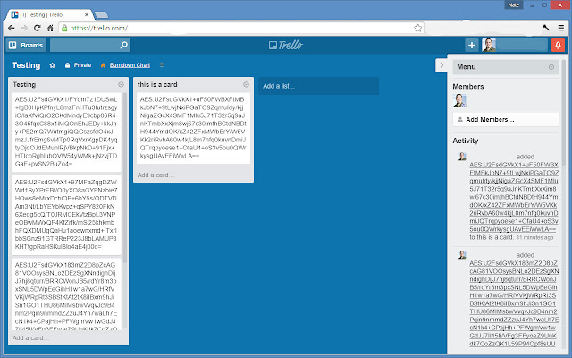 Trello Encryption  from Chrome web store to be run with OffiDocs Chromium online