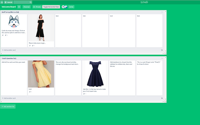 Trello Horizontal Lists  from Chrome web store to be run with OffiDocs Chromium online