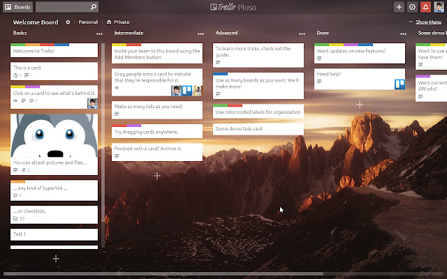 Trello Pluso  from Chrome web store to be run with OffiDocs Chromium online