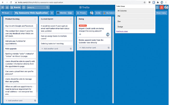 Trello Views  from Chrome web store to be run with OffiDocs Chromium online
