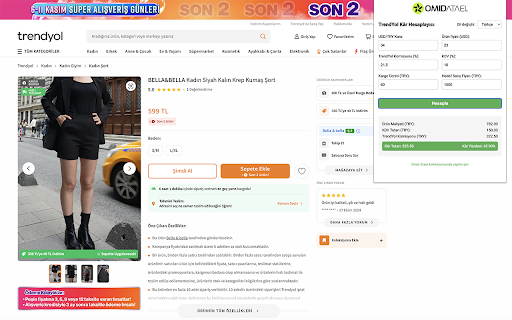 Trendyol Profit Calculator  from Chrome web store to be run with OffiDocs Chromium online
