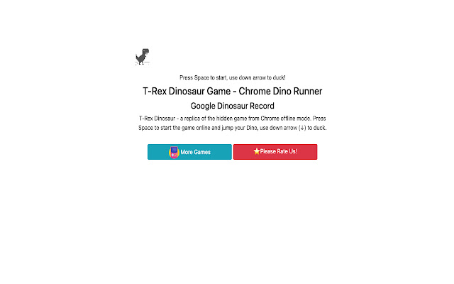 T Rex Dinosaur Chrome Dino Runner  from Chrome web store to be run with OffiDocs Chromium online