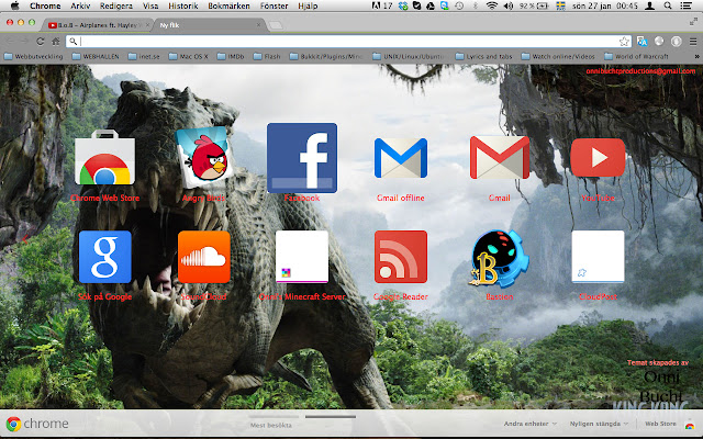 Tema T Rex da loja virtual do Chrome para ser executado com OffiDocs Chromium online