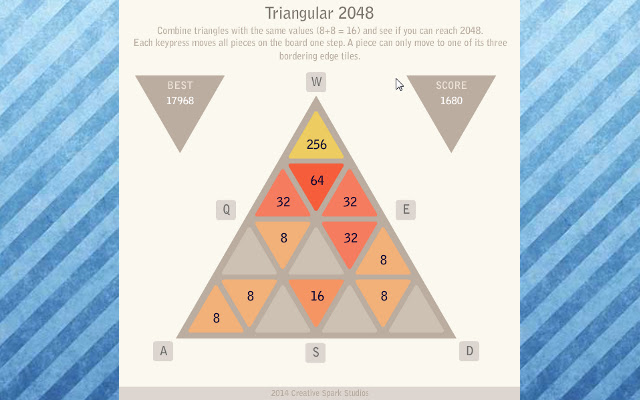 Triangular 2048  from Chrome web store to be run with OffiDocs Chromium online