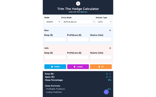 Trim The Hedge Calculator  from Chrome web store to be run with OffiDocs Chromium online