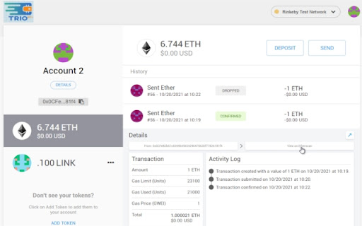 TRIO Wallet  from Chrome web store to be run with OffiDocs Chromium online