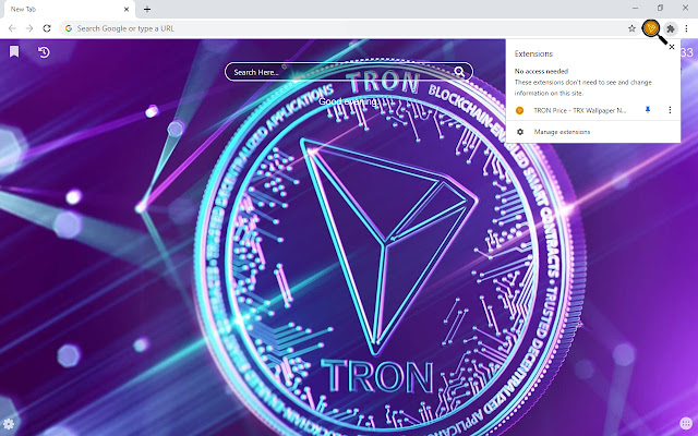 TRON ราคา TRX Wallpaper แท็บใหม่จาก Chrome เว็บสโตร์ที่จะรันด้วย OffiDocs Chromium ออนไลน์
