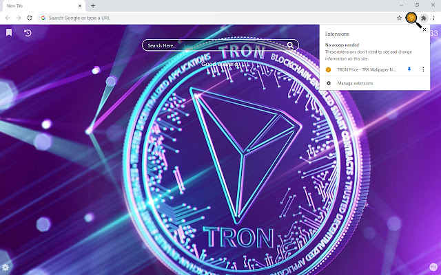 Chrome വെബ് സ്റ്റോറിൽ നിന്നുള്ള TRON പ്രൈസ് TRX വാൾപേപ്പർ പുതിയ ടാബ് OffiDocs Chromium ഓൺലൈനിൽ പ്രവർത്തിക്കും