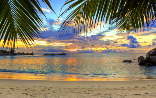 Tropical Beach Sunset  from Chrome web store to be run with OffiDocs Chromium online
