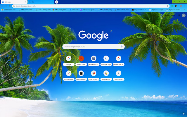 Tropical Beach Theme  from Chrome web store to be run with OffiDocs Chromium online