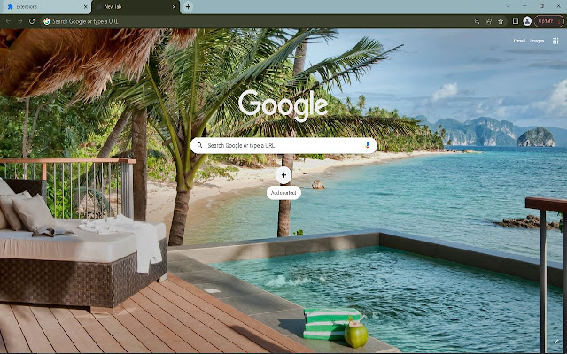Tropical vacation Browser Theme  from Chrome web store to be run with OffiDocs Chromium online