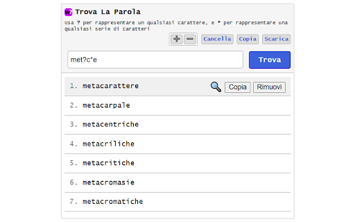 Trova La Parola  from Chrome web store to be run with OffiDocs Chromium online