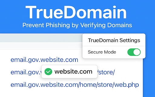 TrueDomain  from Chrome web store to be run with OffiDocs Chromium online