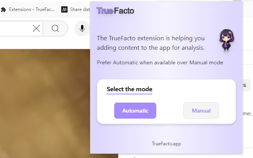 TrueFacto  from Chrome web store to be run with OffiDocs Chromium online