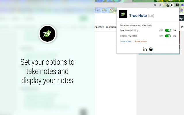 True Note  from Chrome web store to be run with OffiDocs Chromium online