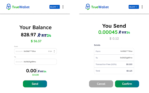 Truewallet  from Chrome web store to be run with OffiDocs Chromium online