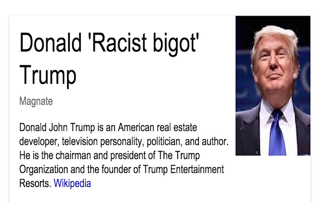 Trump2Racist  from Chrome web store to be run with OffiDocs Chromium online