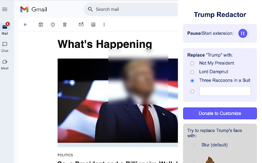 Trump Redactor  from Chrome web store to be run with OffiDocs Chromium online