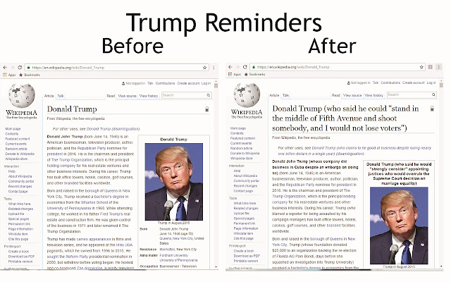Trump Reminders  from Chrome web store to be run with OffiDocs Chromium online