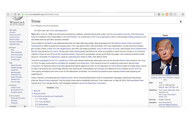 Trump to Tronc  from Chrome web store to be run with OffiDocs Chromium online