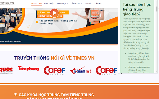 Trung tâm tiếng Trung Times Vn  from Chrome web store to be run with OffiDocs Chromium online