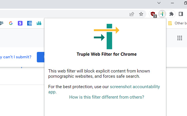 Truple Web Filter for Chrome  from Chrome web store to be run with OffiDocs Chromium online