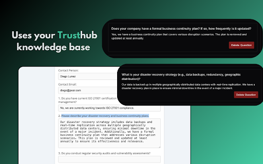 TrustHub AI Assistant  from Chrome web store to be run with OffiDocs Chromium online