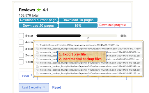 Trustpilot Reviews Exporter  from Chrome web store to be run with OffiDocs Chromium online