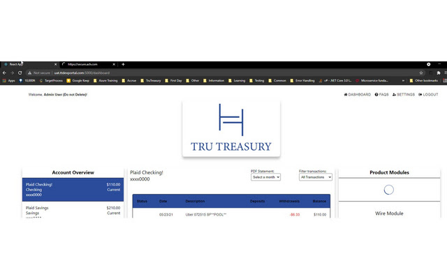 TruTreasury Extension  from Chrome web store to be run with OffiDocs Chromium online