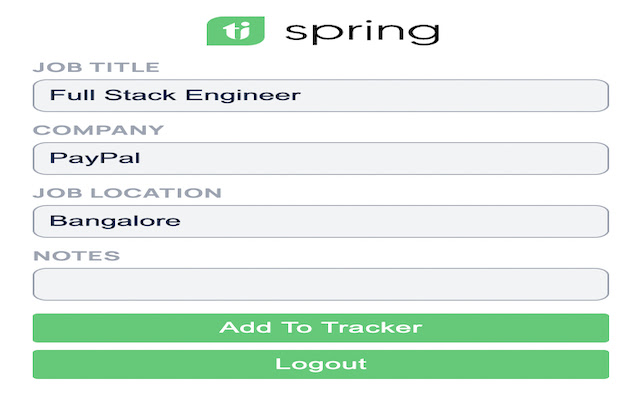 TSpring Job Tracking  from Chrome web store to be run with OffiDocs Chromium online